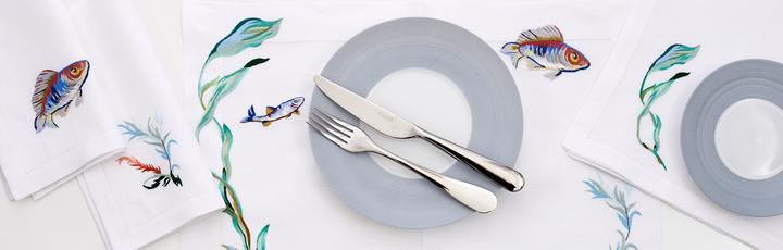 Lot De 8 Serviettes De Table D. Porthault - 100% Coton Blanc - Neuves Avec étiquettes