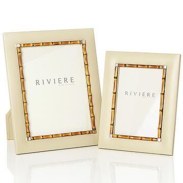 Riviere Lederrahmen Bamboo, elfenbein