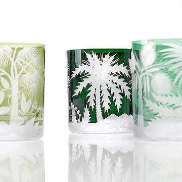 Artel Primeval Palms double old fashioned tumblers