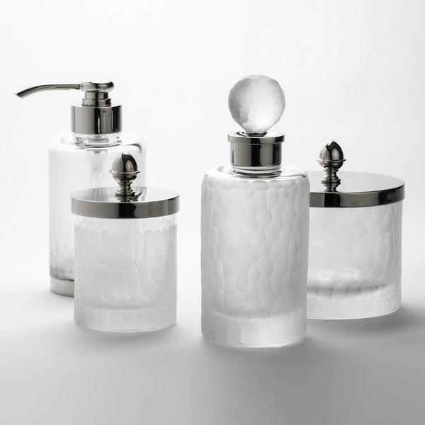 Cristal et Bronze Nid d'Abeilles bathroom accessories, chrome