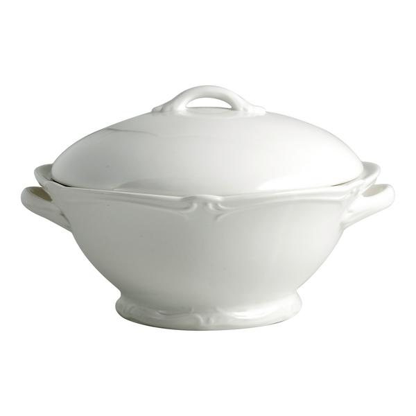 Gien Rocaille White serving dish with lid artedona.