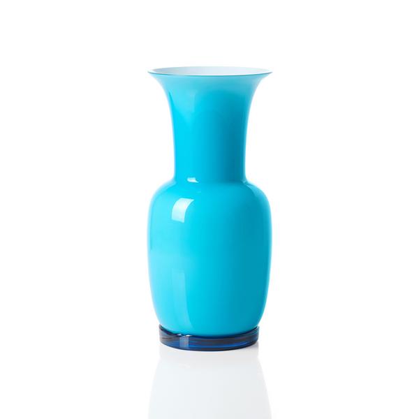 Venini Vase Opalino, H 30 cm, hellblau artedona.