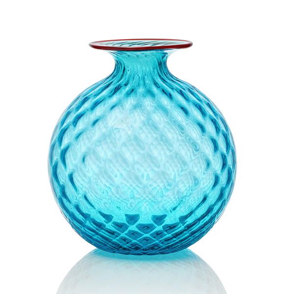 Venini Vase Monofiori Balloton, H 20,5 cm, hellblau artedona.