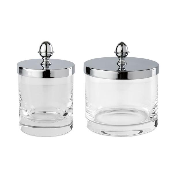 Cristal et Bronze Cristallin jars, chrome