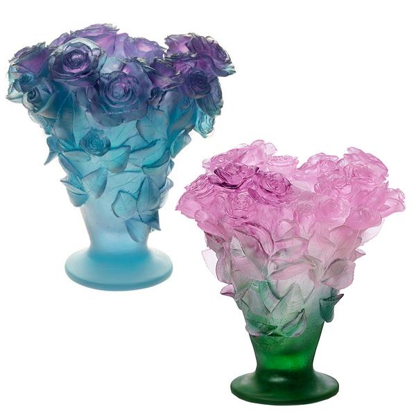 Daum Roses vases, h 30 cm artedona.