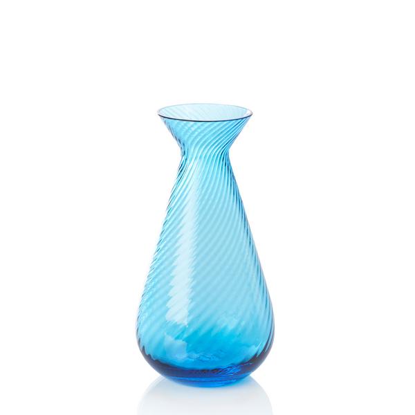 Venini Vase Gemme Rigadin, H 15,5 cm, hellblau artedona.