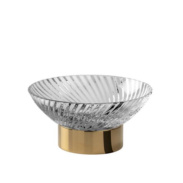Cristal et Bronze Infini round soap dish, gold artedona.