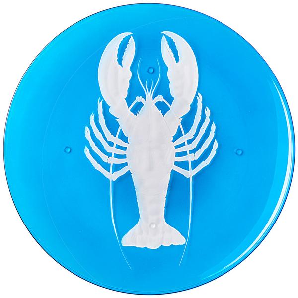 Artel Lobster crystal glass dinner plate, azure artedona.