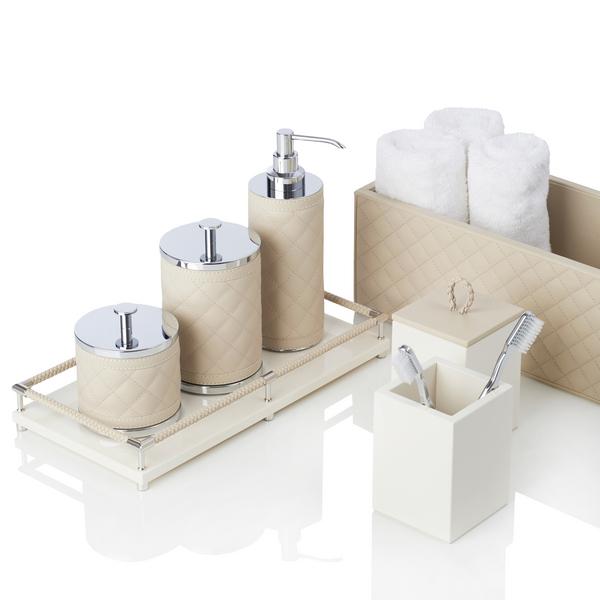 Riviere Vanity bathroom accessories, chrome/ivory