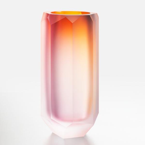 Moser Aura vase, carnelian/rose/amethyst