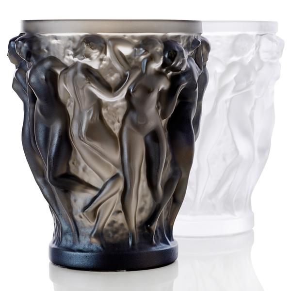 Lalique Bacchantes vases, h 24 cm
