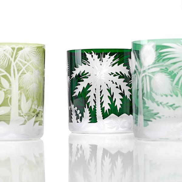 Artel Primeval Palms double old fashioned tumblers