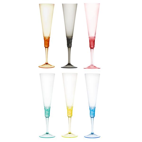 Moser Pebbles Champagne flutes