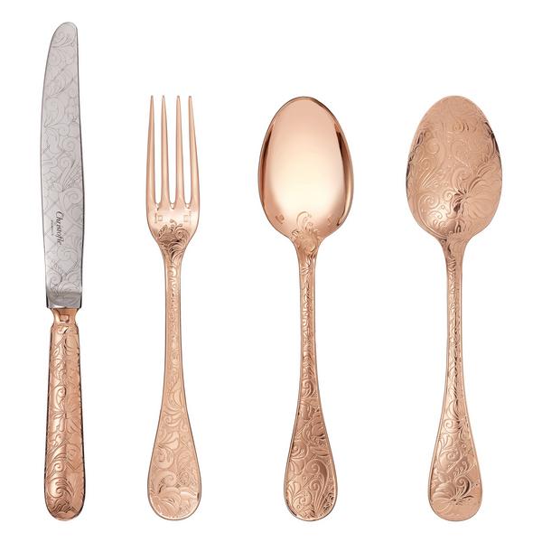 Christofle Jardin d'Eden cutlery, silverplated & rose gold plated