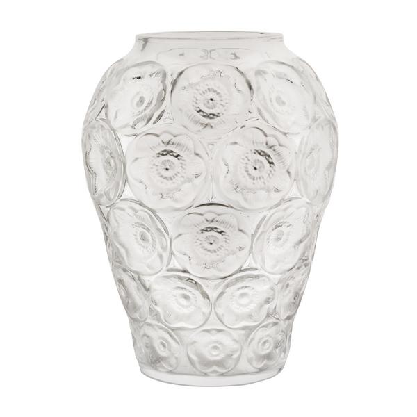 Lalique Anemones vase, h 33 cm, clear
