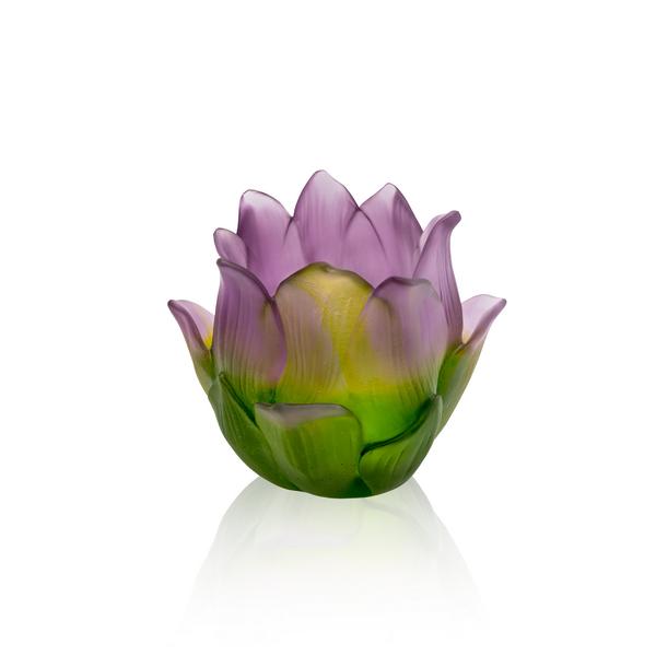 Daum Jardin de Lotus vase/votive, h 13,5 cm