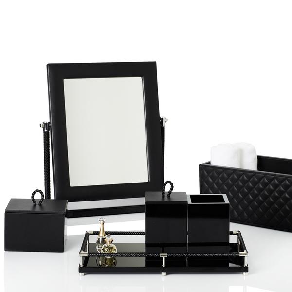 Riviere Vanity bathroom accessories, chrome/black