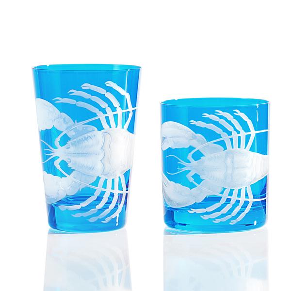 Artel Lobster tumblers, azure