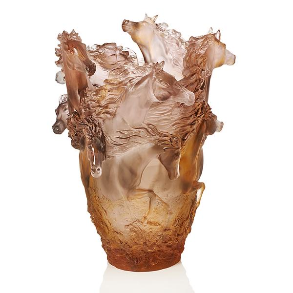 Daum Vase Cavalcade, braun, H 38 cm