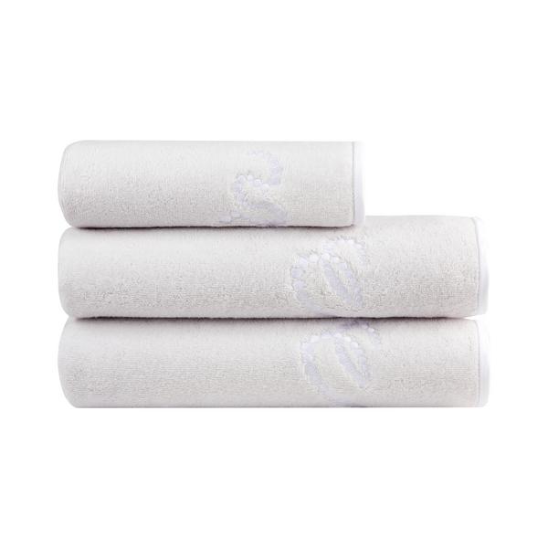 Yves Delorme Ballet terry towels, light grey/white