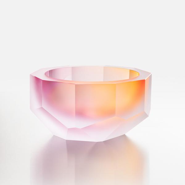 Moser Aura bowl, carnelian/rose/amethyst