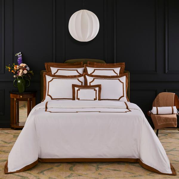 Yves Delorme Haussman bed linen, camel