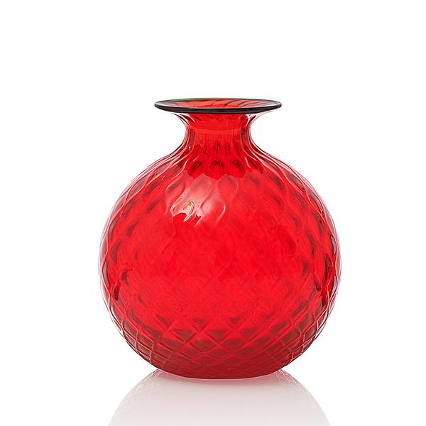 Venini Monofiori Balloton vases, red