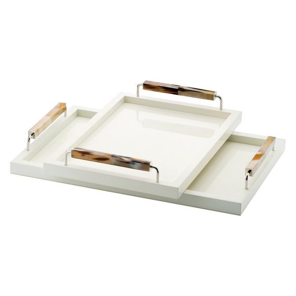 Arcahorn Lackierte Tabletts Isacco, elfenbein