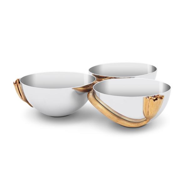 L'Objet Dreier-Schälchen Deco Leaves