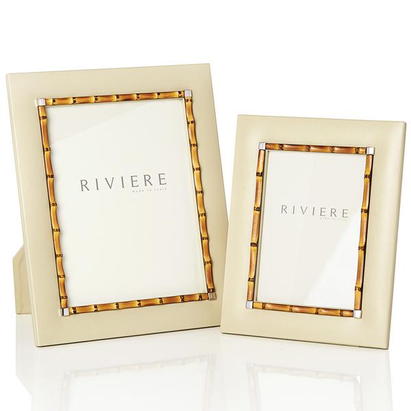 Riviere Lederrahmen Bamboo, elfenbein