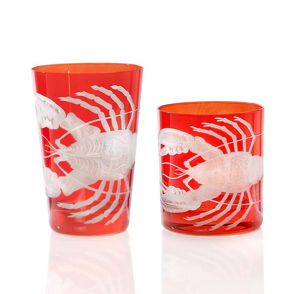 Artel Lobster glasses, burnt orange