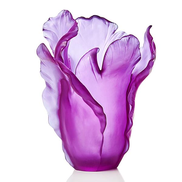 Daum Vase Tulipe, ultraviolett, H 33 cm