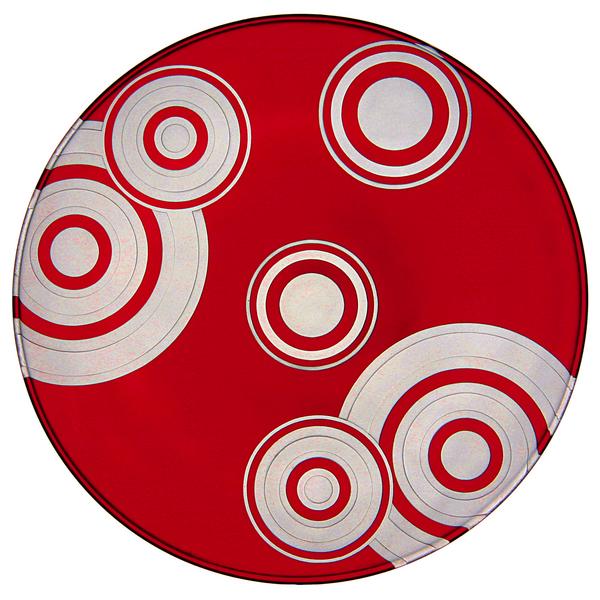 Artel Saturn crystal glass plates, red