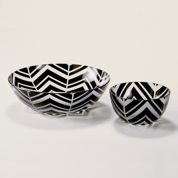 Artel Herringbone black trinket bowls