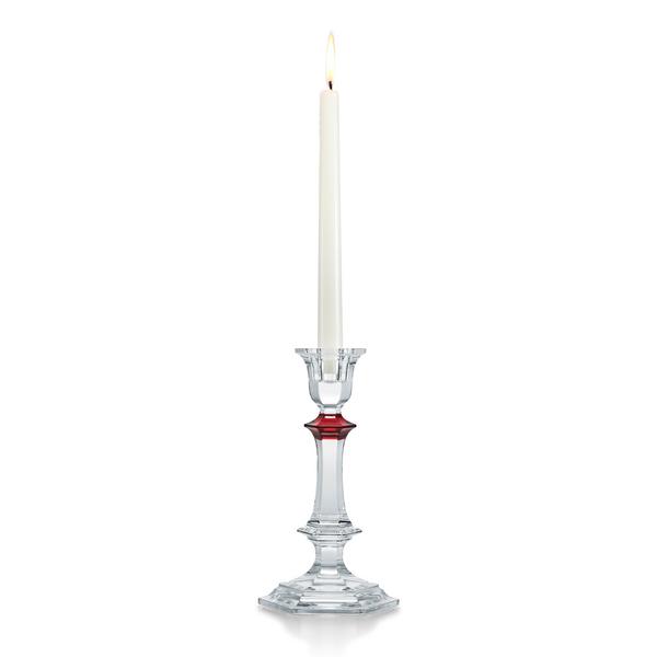 Baccarat Kerzenständer Harcourt mit rotem Knauf