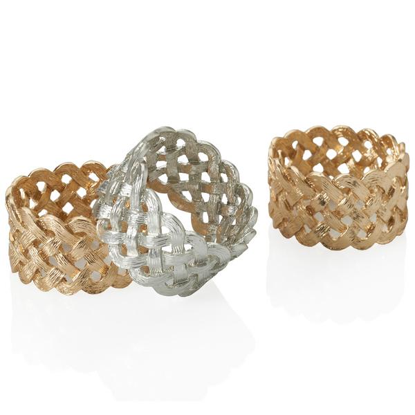 L'Objet Braid napkin rings, set of 4