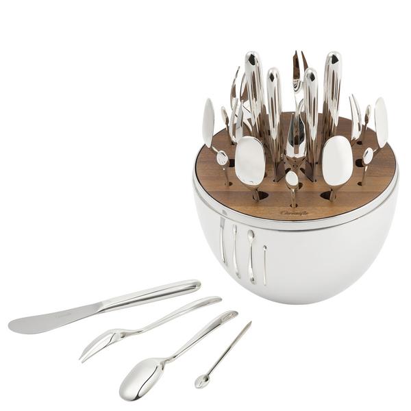 Christofle Besteck Mood Party versilbert, 24-tlg. im Design-Ei ohne Tablett