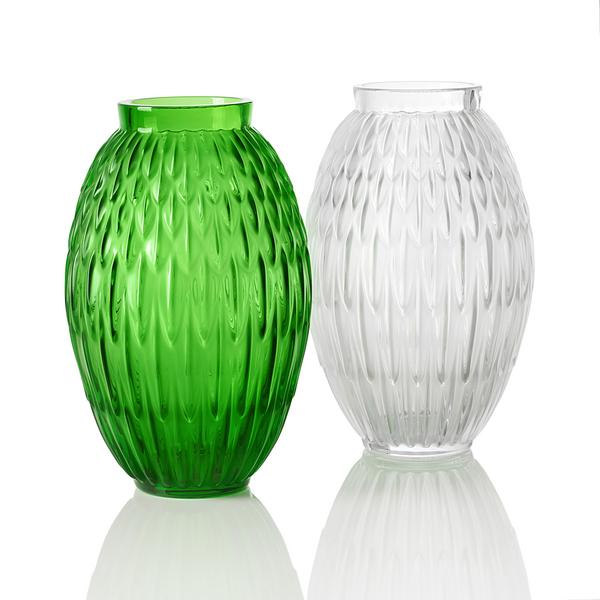 Lalique Plumes vases, H 26,5 cm
