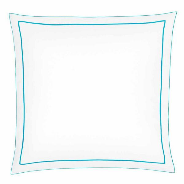 Christian Fischbacher Satin Premium bed linen, white / cyan