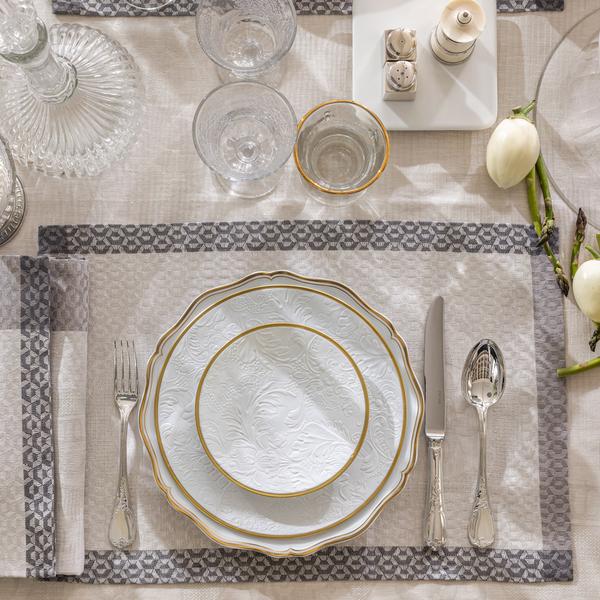 Le Jacquard Francais Evasion Celeste table linen, grey