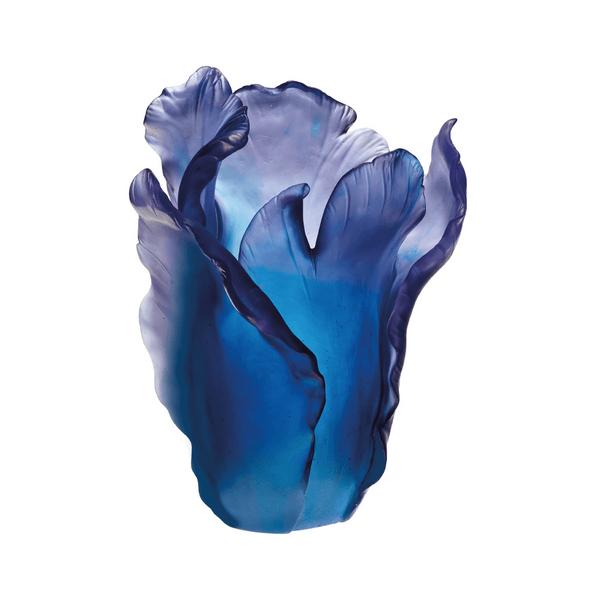 Daum Tulipe vase, blue, h 33 cm