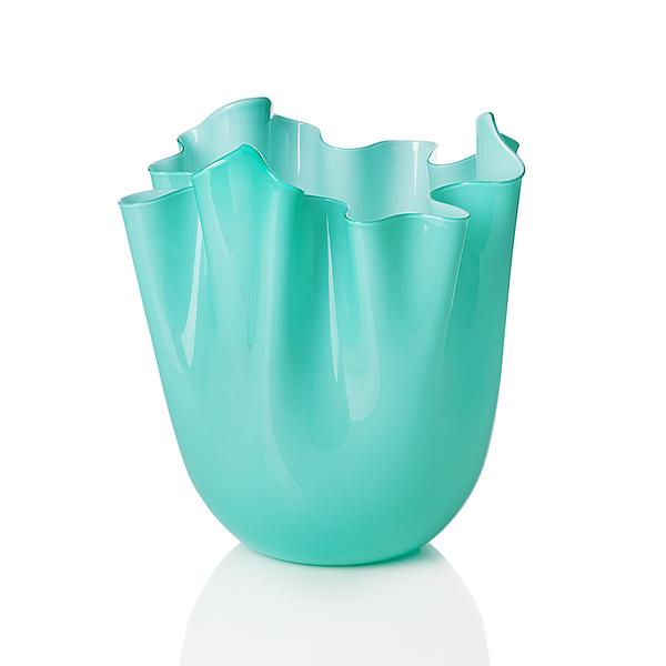 Venini Fazzoletti Opalino vases, mint green