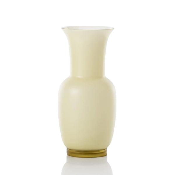 Venini Opalino vases, straw yellow sabbiato
