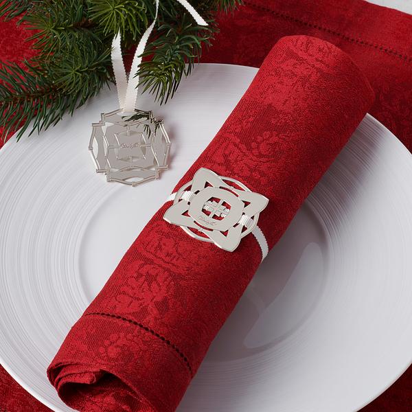 Christofle Sève d'Argent set of 6 celebration ornaments with 3 designs