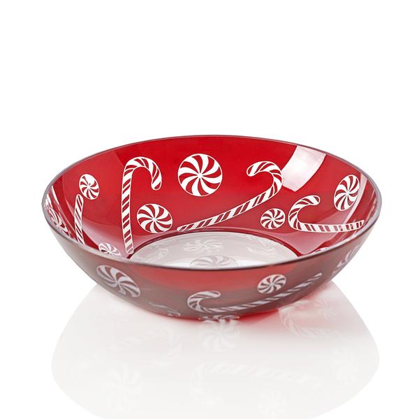 Artel Candy Cane trinket bowl, red