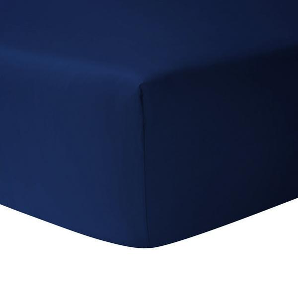 Christian Fischbacher Satin fitted sheets, night blue