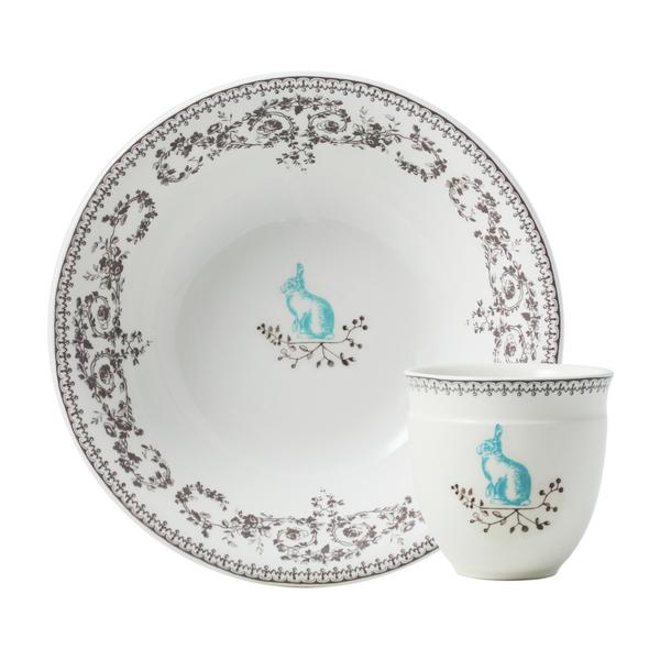 Gien Mon Premier Gien gift set: beaker (without handle) and cereal bowl, motif rabbit
