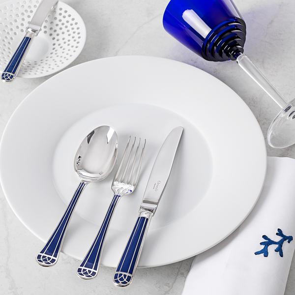 Christofle Besteck Talisman, versilbert, blau