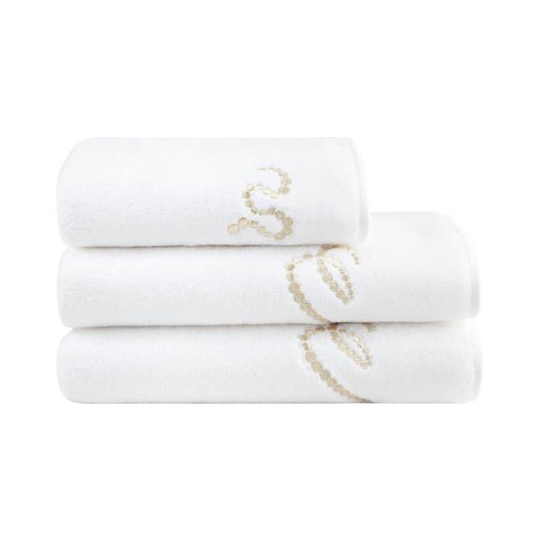 Yves Delorme Ballet terry towels, white/gold