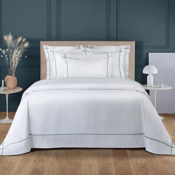 Yves Delorme Athena bed linen, fjord on white